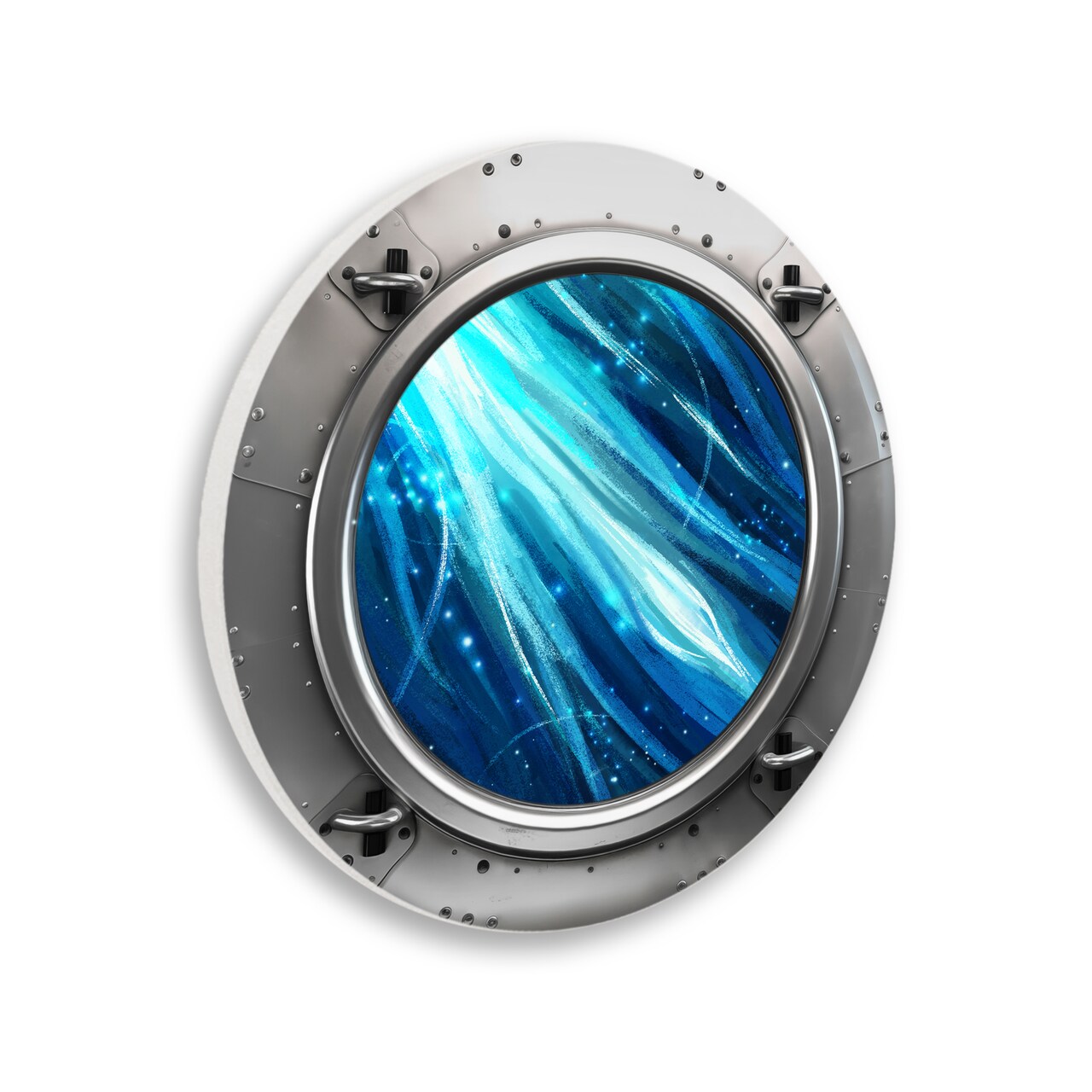 Stupell Industries Nebula Spaceship Porthole Circular Wall Plaque Design by Ziwei Li